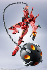 TAMASHII NATIONS Red Gundam interchangeable hands for expressive display.