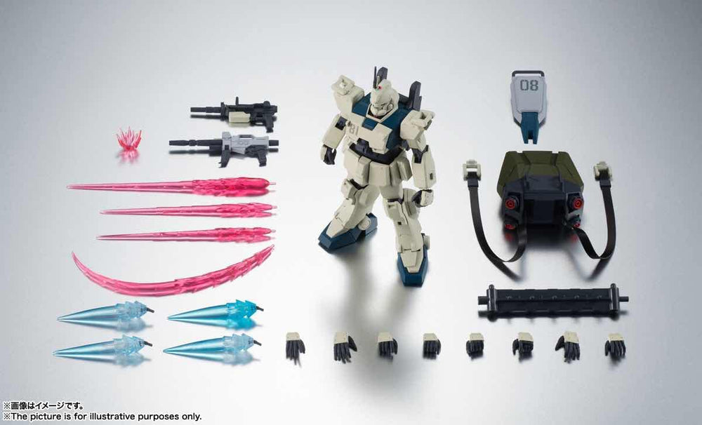 Tamashii Nations RX-79G EZ-8 Gundam EZ-8 beam rifle and 3.93-inch machine gun provide faithful armament