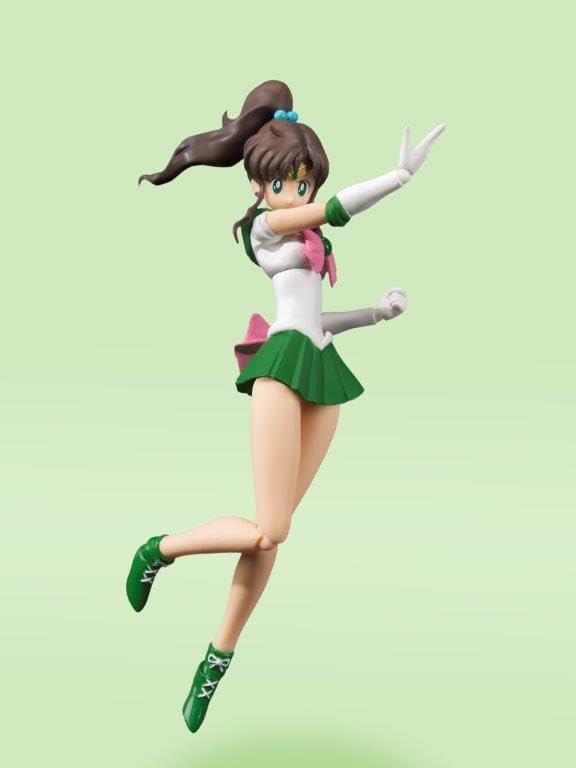 TAMASHII NATIONS Sailor Jupiter Animation Color Edition stand display illustrates ready-to-show setup.