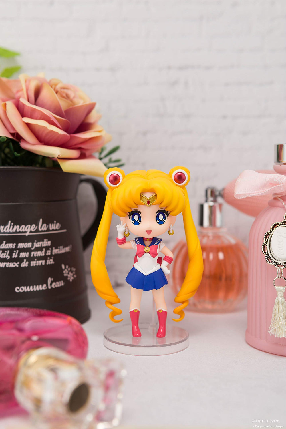 Sailor Moon mini figure on a shelf display setup