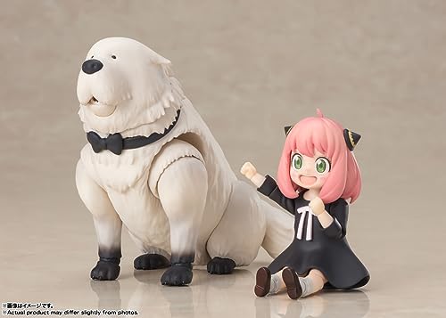 Anya Forger fixed pose figure rides Bond Forger for playful display.