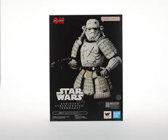 Tamashii Nations Ashigaru Stormtrooper with blaster, action-ready pose for dynamic display.