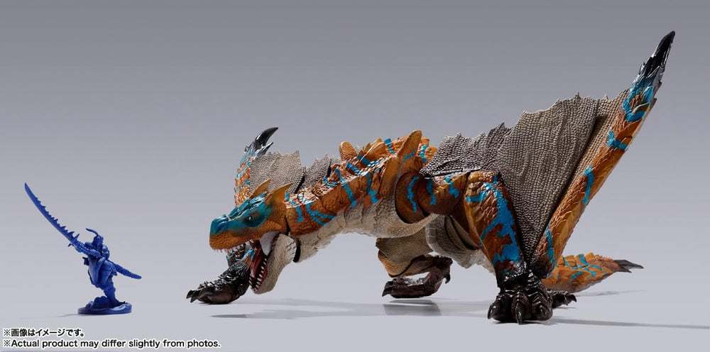 Tamashii Nations Tigrex jointed neck, body, and tail for versatile action poses.