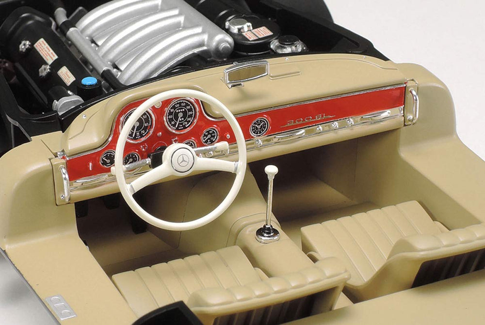TAMIYA Mercedes-Benz 300SL 1/24 cockpit detail showcases scale modeling precision