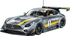 Tamiya Mercedes-AMG GT3 1/24 model front view for precise scale display.