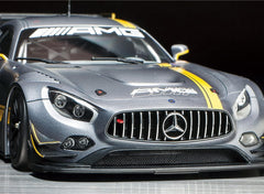 Tamiya Mercedes-AMG GT3 1/24 interior cockpit with detailed seating and controls.