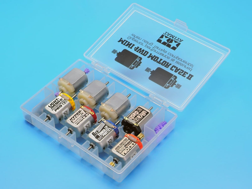 Tamiya Mini 4WD Motor Case 2 lid-open highlights easy access during upgrades