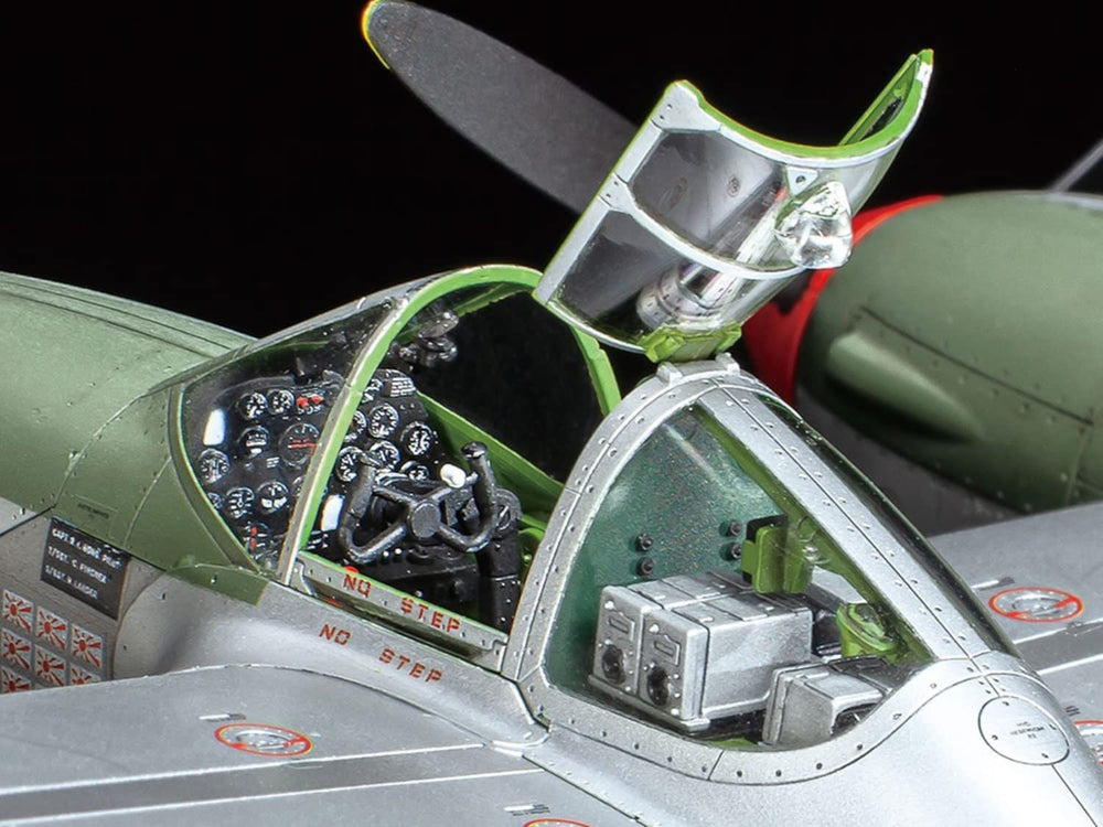 TAMIYA P-38J Lightning propeller assembly for authentic look.