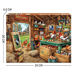 TangComplete chicken coop 1000-piece pack for immersive puzzling sessions