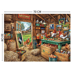 TangComplete chicken coop poster included to guide puzzle solving