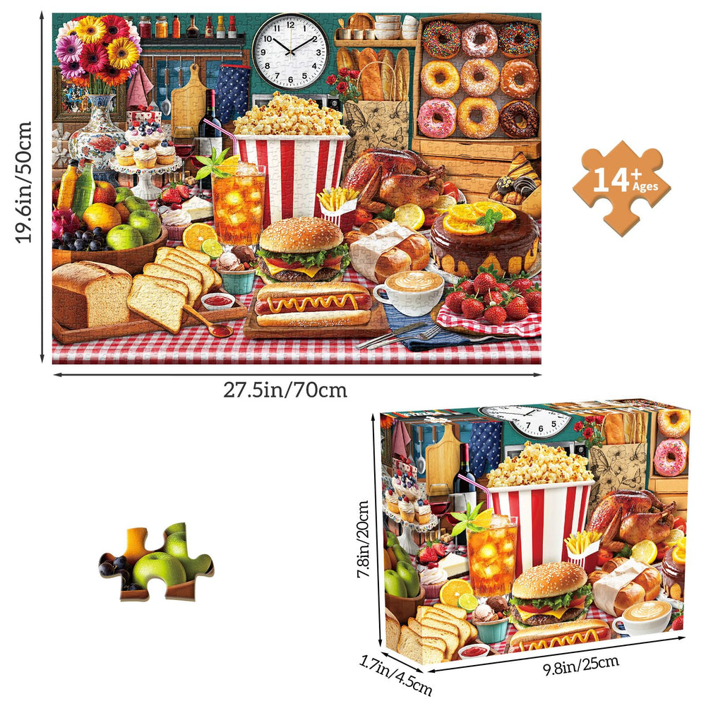 TangMosaic Food Feast finished layout on wall, vibrant decorative piece