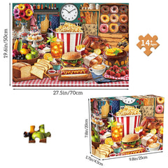TangMosaic Food Feast finished layout on wall, vibrant decorative piece