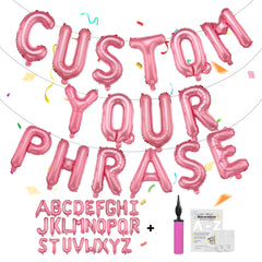 TangTuan 52-piece pink foil alphabet balloons for a colorful birthday banner