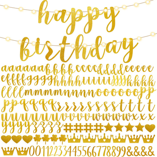 TaoBary 167-pcs banner kit with letters and numbers for reusable party decor.