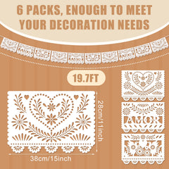 TaoBary paper-cut banner birds enhancing arches with Mexican style