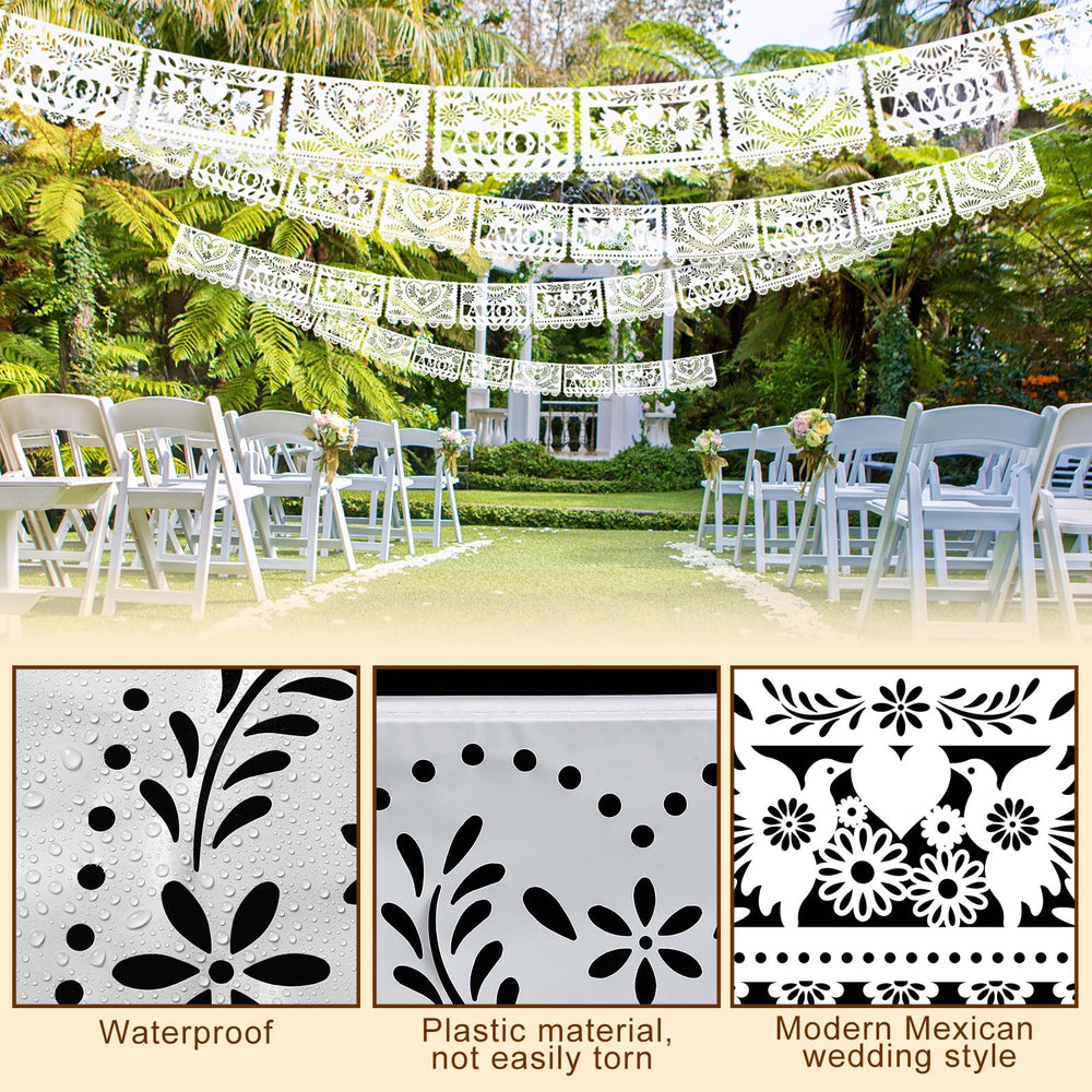TaoBary paper-cut banner hearts for romantic ceremony ambiance