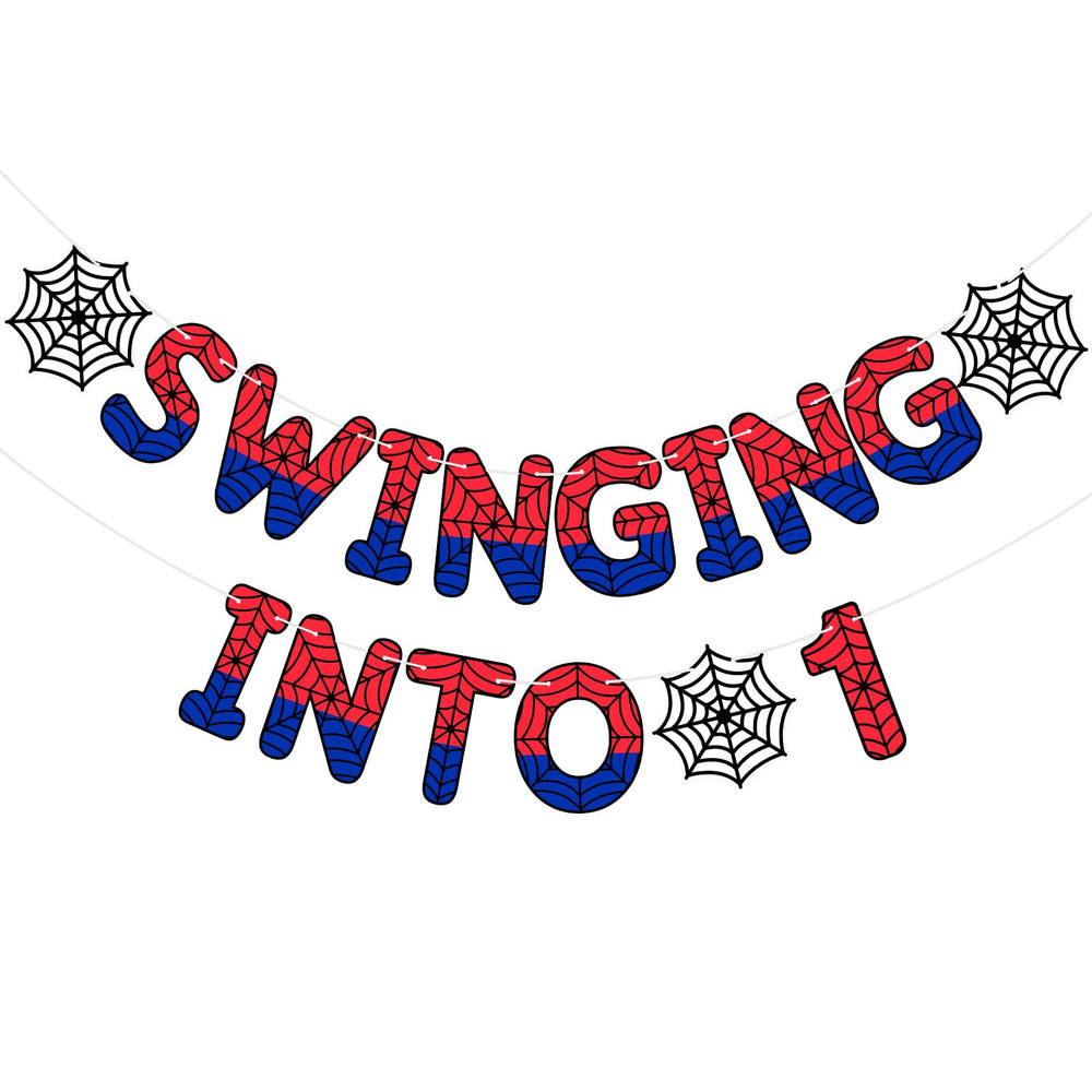 TaoBary Spider Theme Banner front view, prestrung and ready to hang for quick party setup