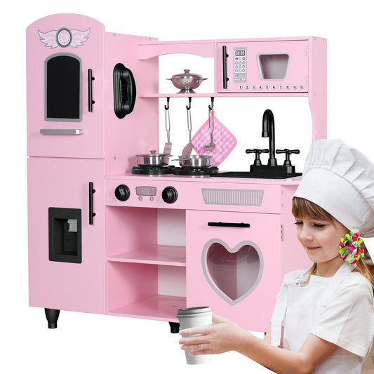 TaoHFE Play Kitchen pink fridge for kids sparks imaginative pretend play and realistic kitchen exploration for kids