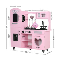 TaoHFE Play Kitchen pink microwave-doors add authentic opening and closing moments