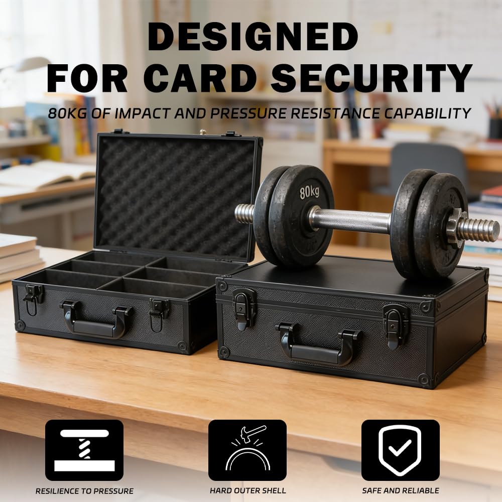 TAOPOWER Sports Card Storage Box interior supports raw cards, toploaders, and slabs in one system.