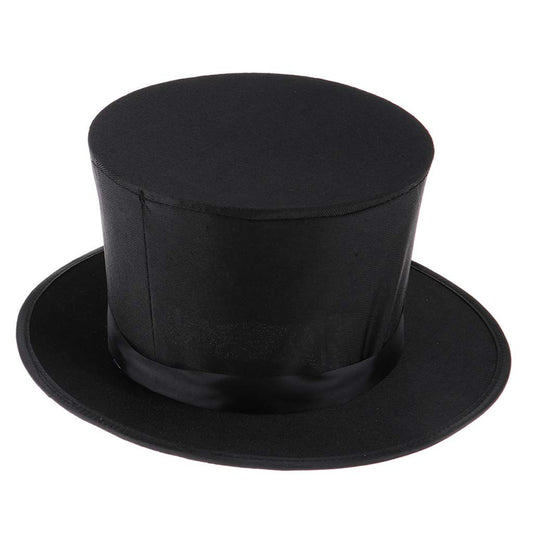 Taotenish black top hat collapsible hat for kids, ideal for magic tricks and party fun.