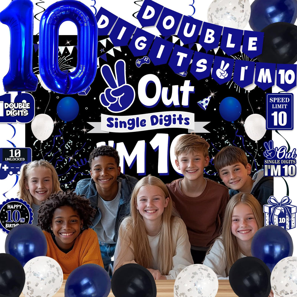 TAOTOSUNE blue 10 foil balloons 32 inch for a striking centerpiece.