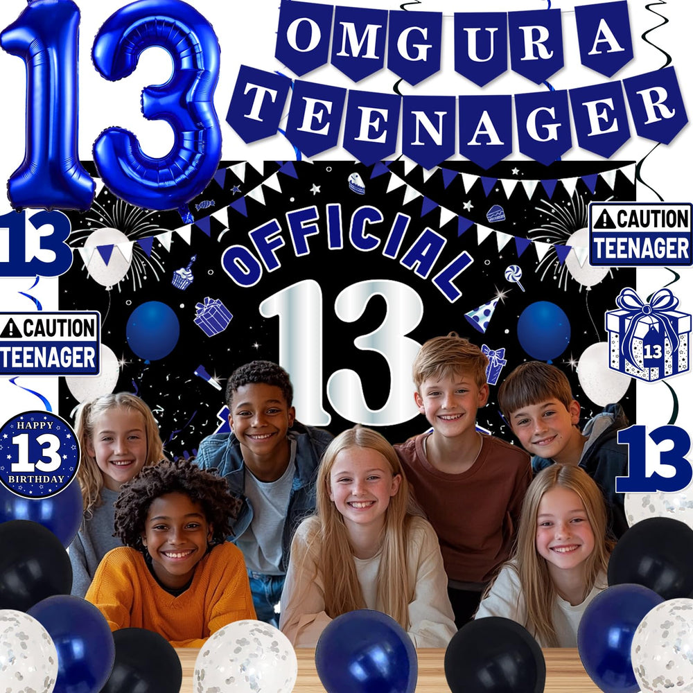 TAOTOSUNE blue 13 foil balloon as a festive focal point