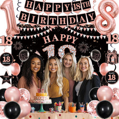 TAOTOSUNE rose gold and black confetti balloons brighten party decor and color accents.