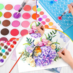 Taotree paint cakes close-up shows high pigment load and even bloom.