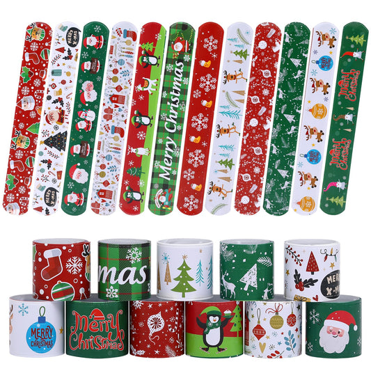 TAOVEN Christmas Slap Bracelet featuring Santa Claus, ideal for festive party favors.