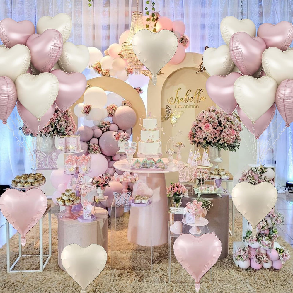 TAOYE 10-pack pastel heart balloons for celebrations.