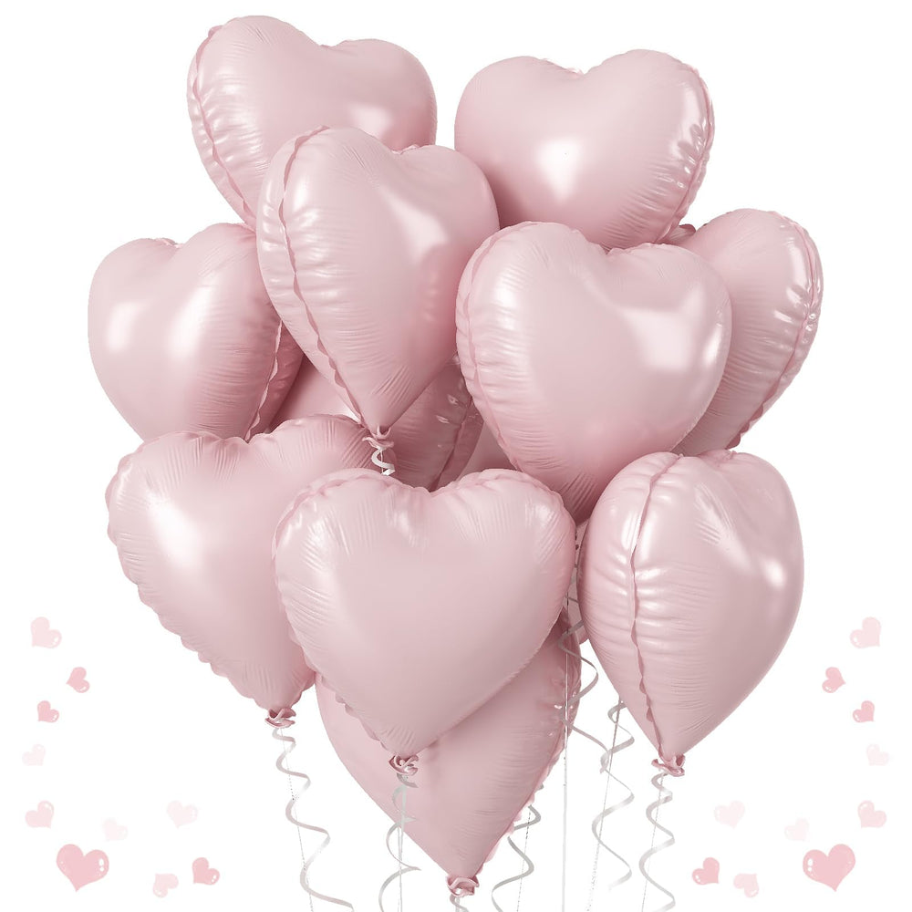 TAOYE baby pink heart balloons create a dreamy birthday backdrop for boho celebrations