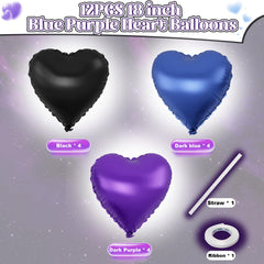 TAOYE deep purple heart balloon, bold accent for party themes and photo moments.