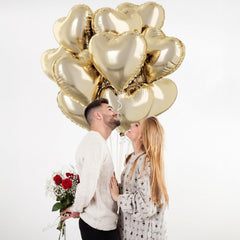 TAOYE foil heart balloon with ribbon ready for decorating.