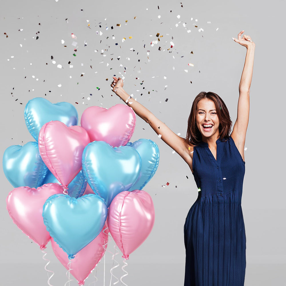 TAOYE baby shower and gender reveal decor with pastel heart balloons
