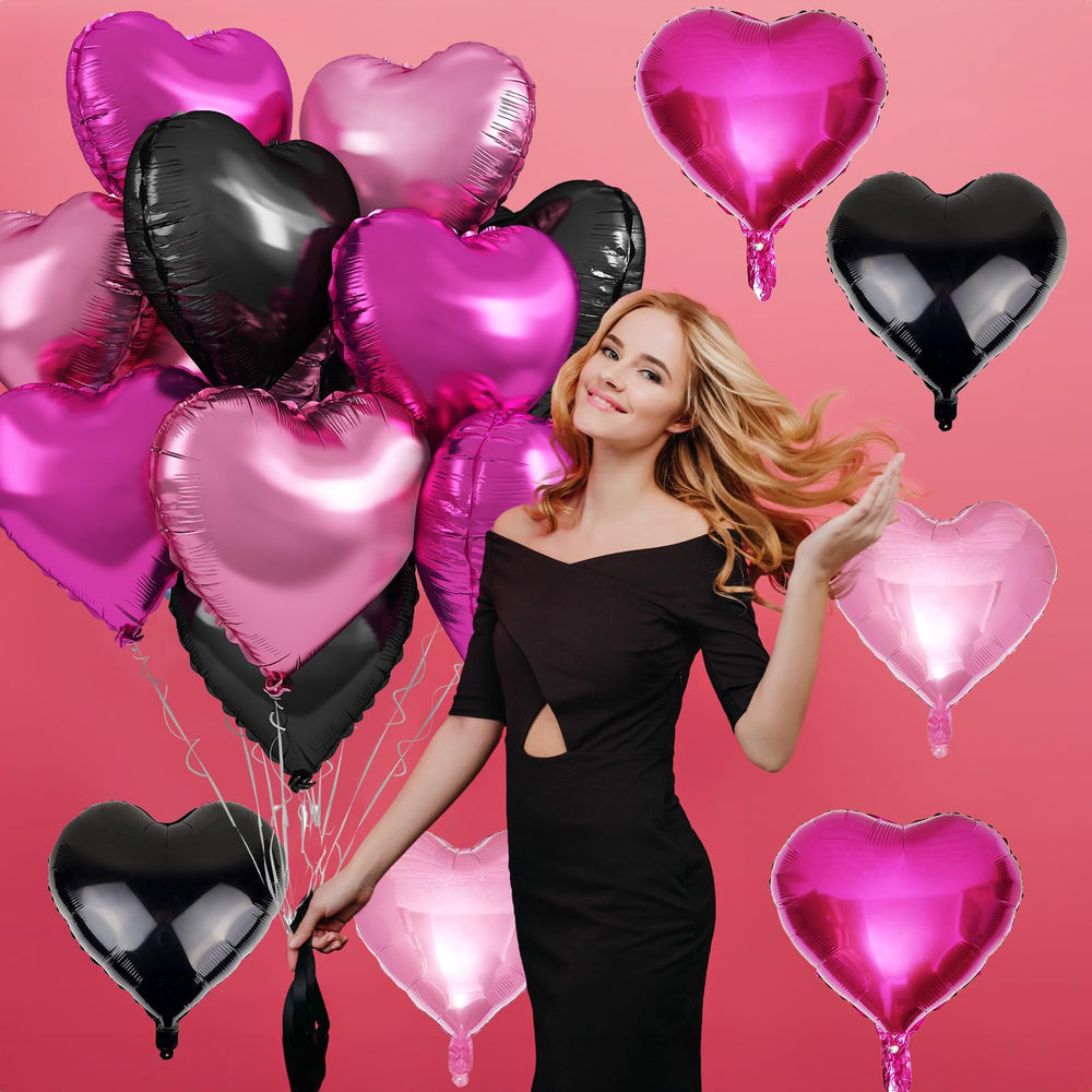 TAOYE hot-pink heart foil balloon 18in floating effect