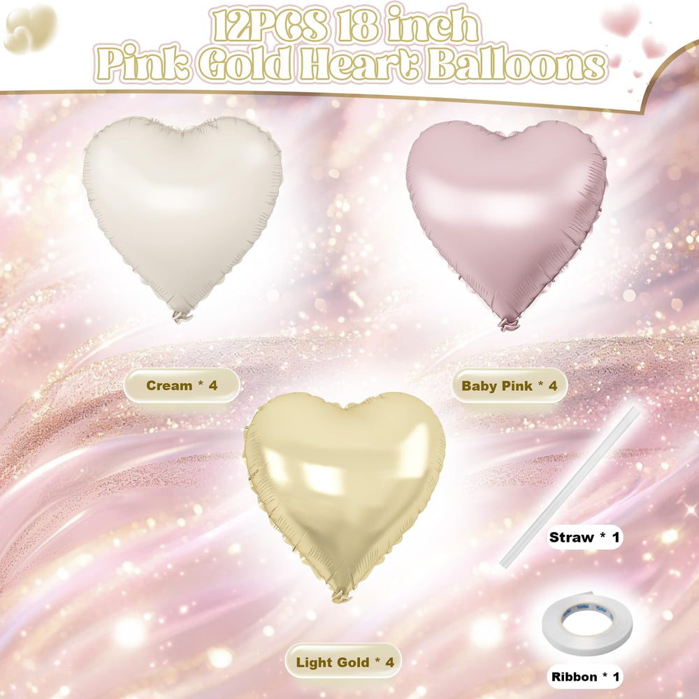 TAOYE light pink heart foil balloon close-up for elegant celebrations.