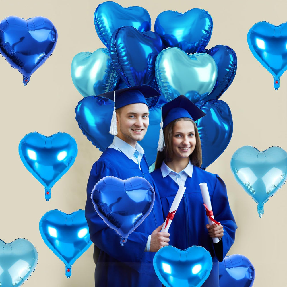 TAOYE party decor blue heart balloons suitable for baby showers and weddings.