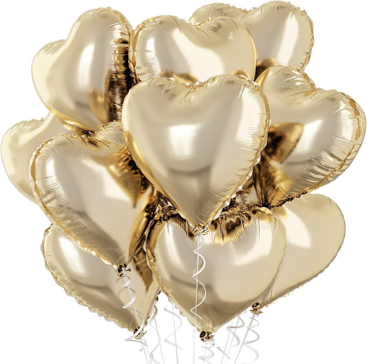 TAOYE pastel gold heart balloons 18in add elegant ambiance to parties.