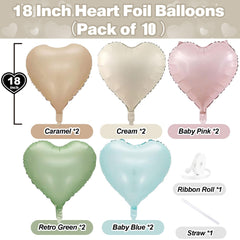 TAOYE pastel heart foil balloon in baby pink ideal for baby showers and romantic settings