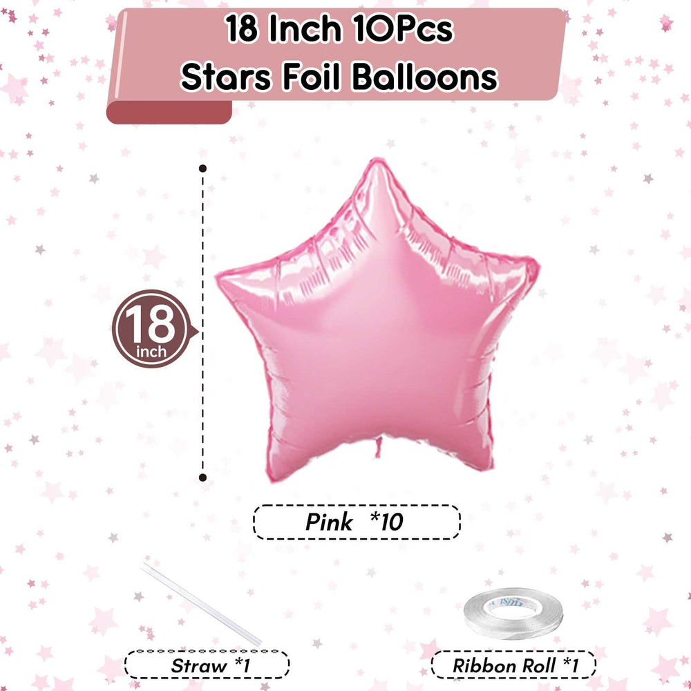 TAOYE pastel pink pentagram balloons set adds chic wedding flair.