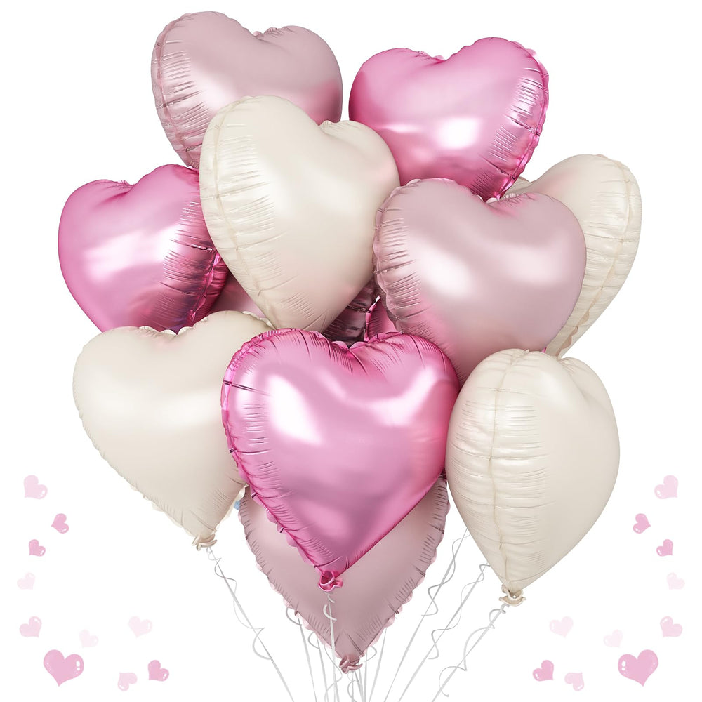 TAOYE pink cream heart balloons, 18inch, ideal for romantic party decor