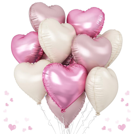TAOYE pink cream heart balloons, 18inch, ideal for romantic party decor