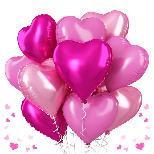 TAOYE pink mixed heart balloons for romantic party decor and vibrant photos.