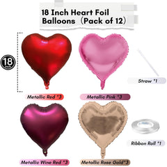 TAOYE red heart foil balloon 18 inch adds festive party charm