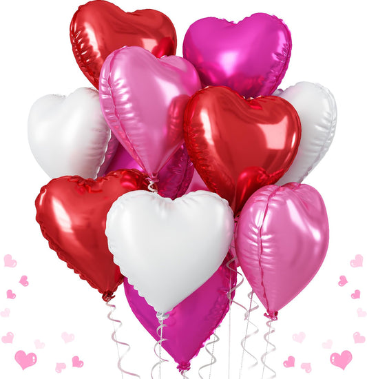 TAOYE red heart foil balloons 18 inch for bold birthday decor.