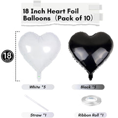 TAOYE white heart foil balloon 18-inch for elegant wedding and party decor