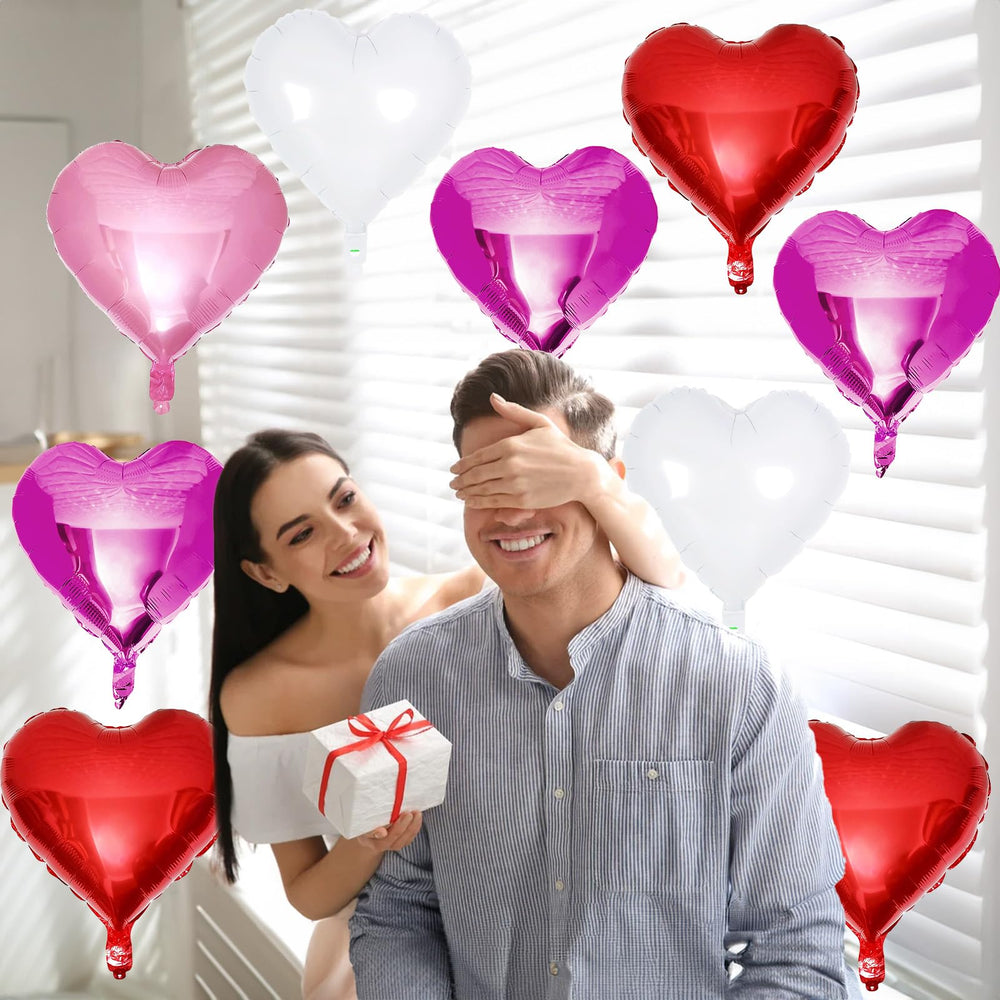 TAOYE white heart foil balloons 18 inch elegant wedding accents.