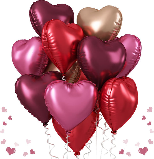 TAOYE wine red heart balloon 18 inch for romantic wedding decor