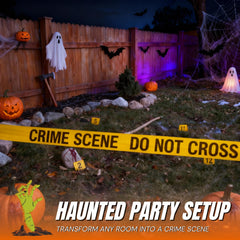 Tapix Mystery Dinner Game Kit do not enter tape set for authentic crime-scene setup.
